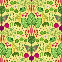 Vegetable Extravaganza on yellow, The Kitchen Collection by Lewis & Irene