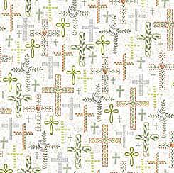 Rejoice  Crosses Cream by QT Fabrics