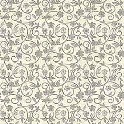 Rejoice  Floral Scroll  Cream by QT Fabrics