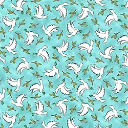 Rejoice  Doves  30289 -Q  Aqua by QT Fabrics