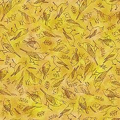 Drawn to Birds Toile Butterscotch