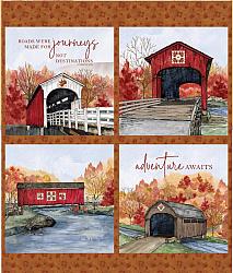 Covered Bridges in Fall 36" Panel