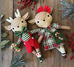 Holiday Cheer Reindeer Doll Panel