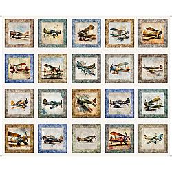 Flying High Airplane Picture Patches - Cream
