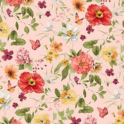 Peach Medium Florals - Blessed by Nature by Lisa Audit of Wilmington Fabrics