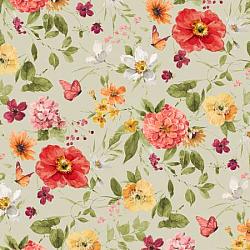 Green Medium Florals - Blessed by Nature by Lisa Audit of Wilmington Fabrics
