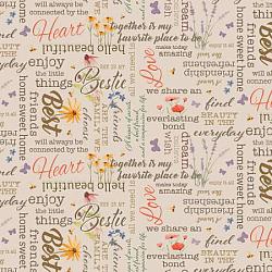 Enjoying the Little Things Khaki Words by Clothworks