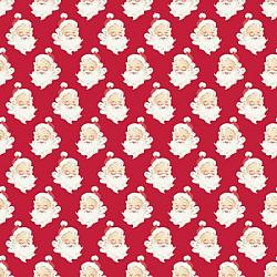 Christmas Santa Heads Red, Merry Little Christmas by My Minds Eye for Riley Blake Designs