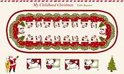 My Childhood Christmas Multi 24” Table Runner Panel by Stacy West for Henry Glass