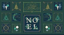 Deco Panel, Deco The Halls by Jennifer Ellory Collection In Holiday for P & B Textiles