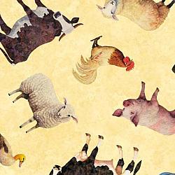 Heartland Animal Toss Corn by Morris Creative Group for QT Fabric