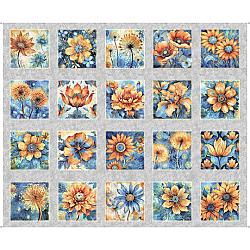 Midnight Blooms Batik Floral Patches by Morris Creative Group for QT Fabrics