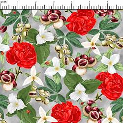 All Ohio Shop Hop Flower Grey by QT Fabrics