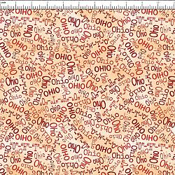 All Ohio Shop Hop Words Tan by QT Fabric