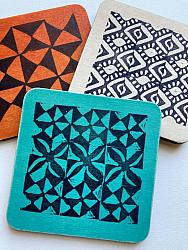 Tapa Cloth Inspired Coasters